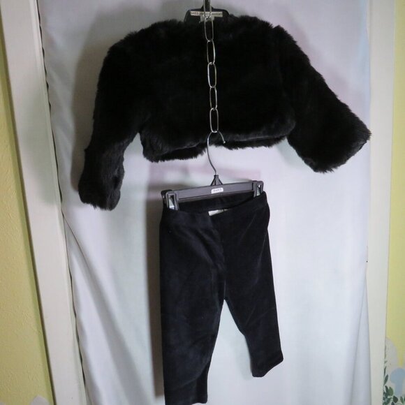 Baby faux fur jacket Wendy Bellissimo & velour pants Formal Party - Picture 2 of 8